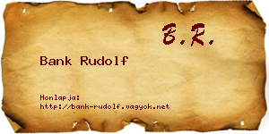 Bank Rudolf névjegykártya