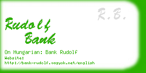 rudolf bank business card
